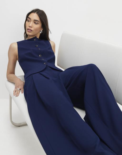 River Island Wide leg trousers in navy , 2 of 4
