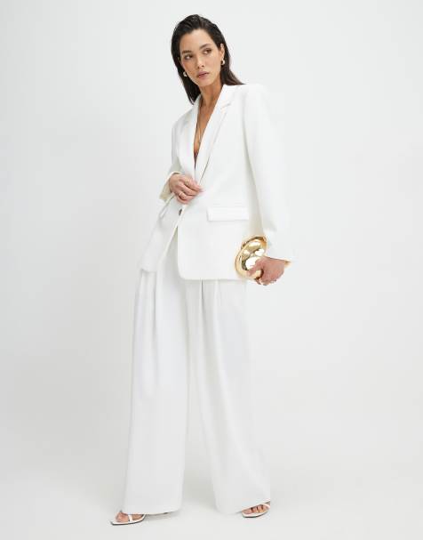 River Island Wide leg trousers in white