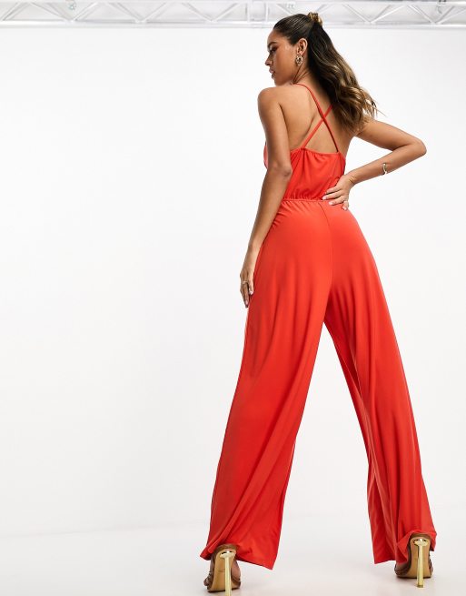 River island orange store jumpsuit