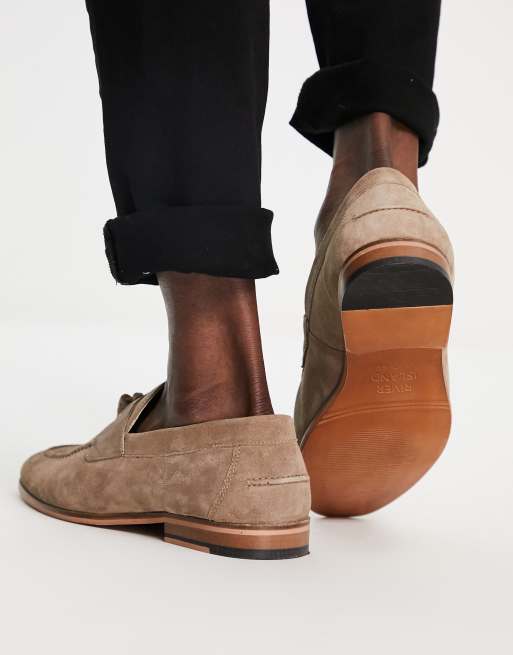 River island tan sales loafers
