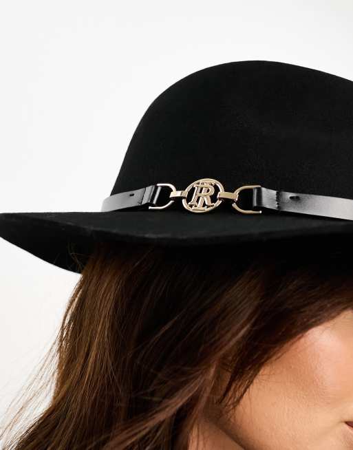 River Island Wool Fedora Hat in Black