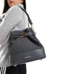 River Island wool look bucket bag in grey