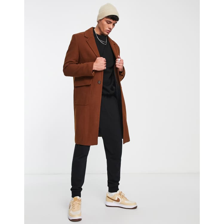 Rust wool coat sale