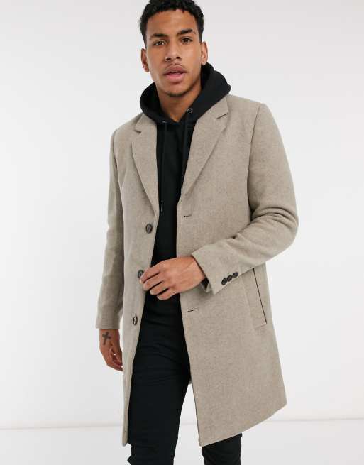 Mens 2025 oatmeal overcoat