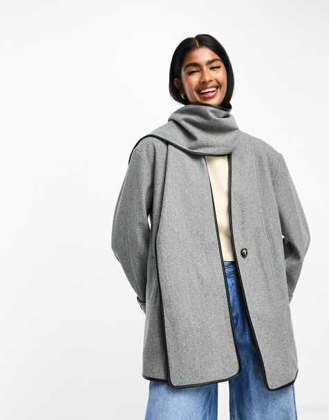 Gray long hot sale coat womens