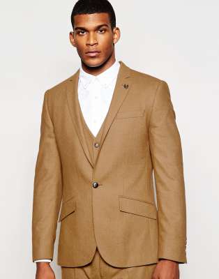 camel wool suit