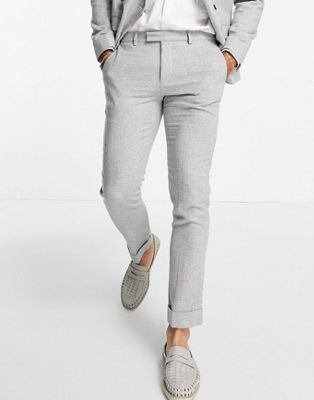River Island wool suit trousers in grey herringbone - ASOS Price Checker