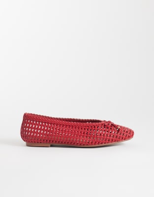 River Island woven ballet flats in red red 12590₽