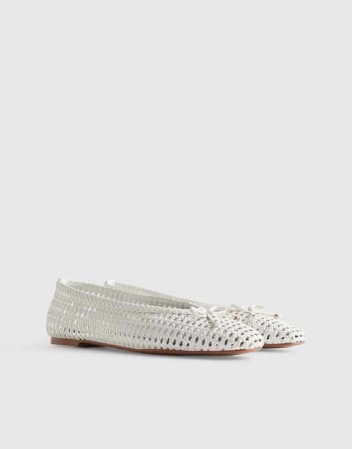 River Island Woven ballet pumps in white, 2 of 4