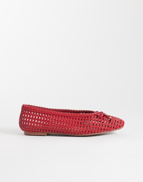 River Island woven ballet shoes in red - view 1