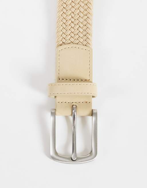 River Island woven belt in stone , 2 of 3
