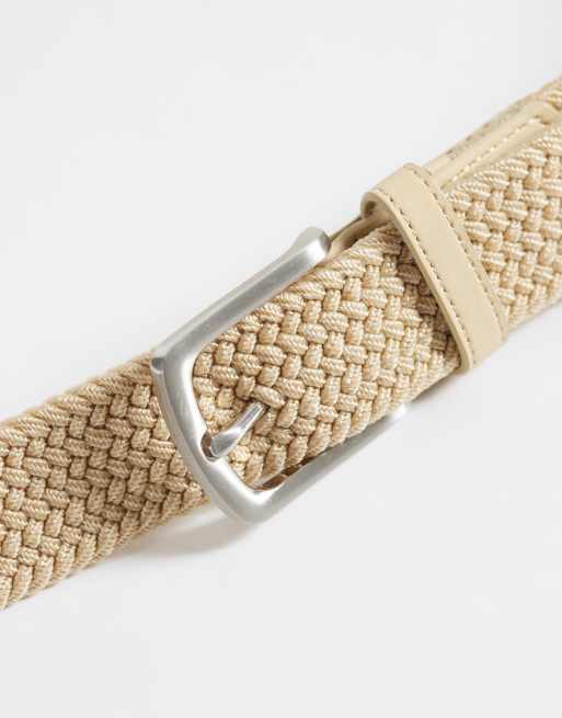 River Island woven belt in stone , 3 of 3