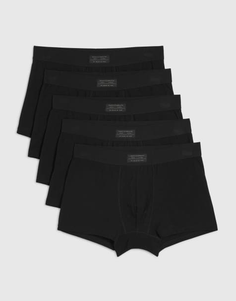 River Island Woven pack of 5 trunks in black - view 1