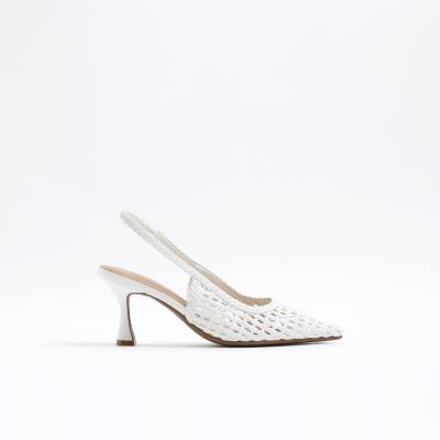  Woven sling back court heels 