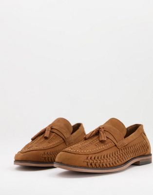 River Island woven tassel loafers in brown - ASOS Price Checker