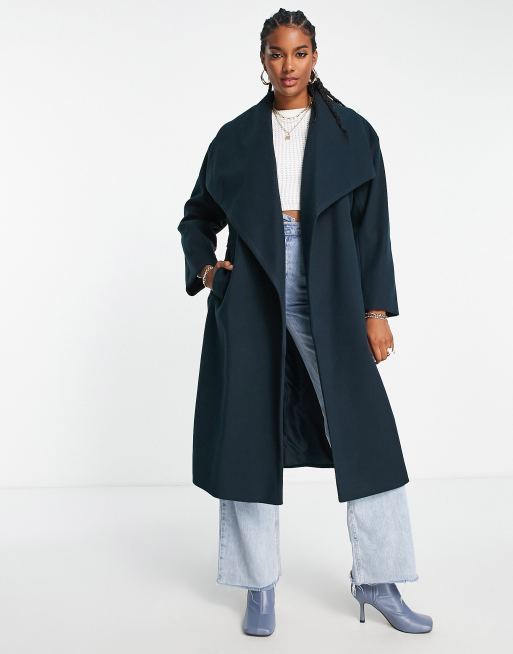 River Island wrap coat in navy