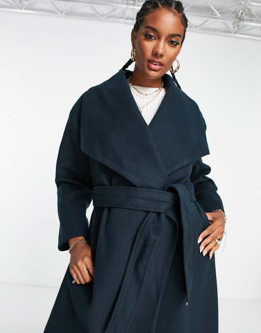 Navy blue 2024 wrap coat