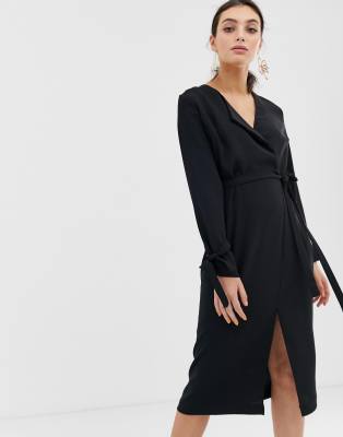 black wrap dress river island