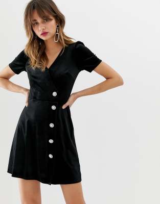 river island black velvet dress