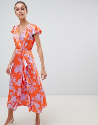 river island frill midi dress