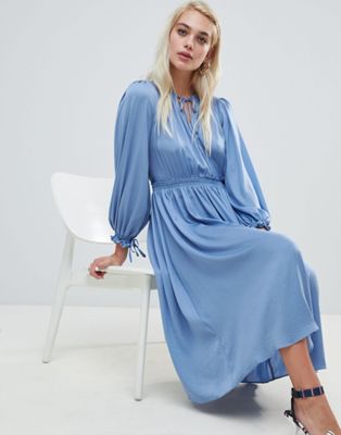 River Island wrap front midi dress with 