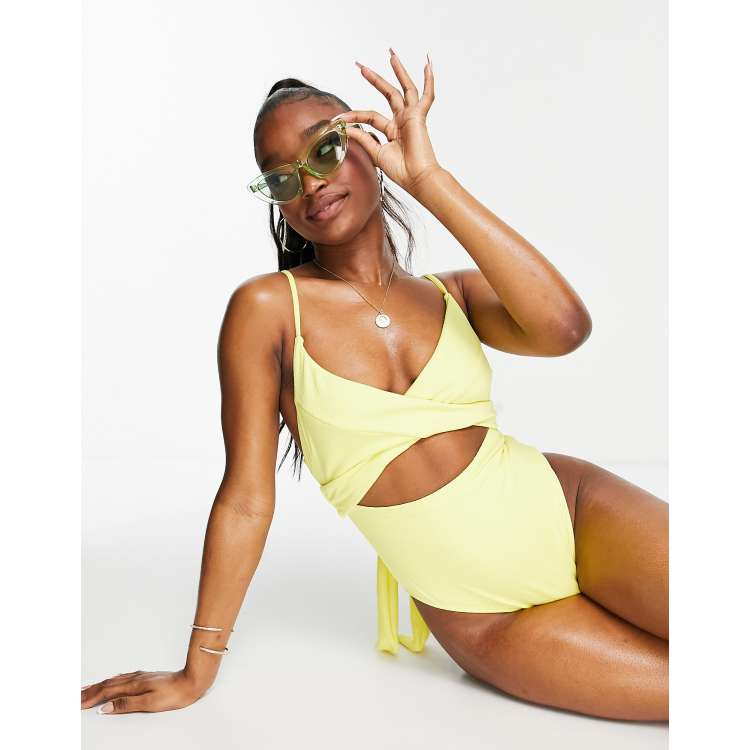 River island store yellow swimsuit