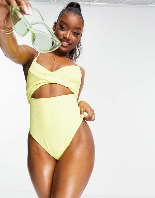 Pale cheap yellow swimsuit