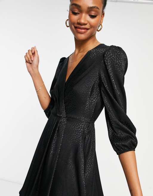 Black wrap shop dress river island