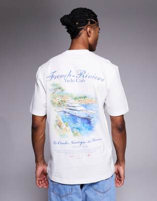 River Island 'yacht Club' Oversized T-shirt In White