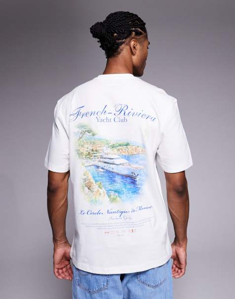 River Island 'yacht club' oversized t-shirt in white - view 1