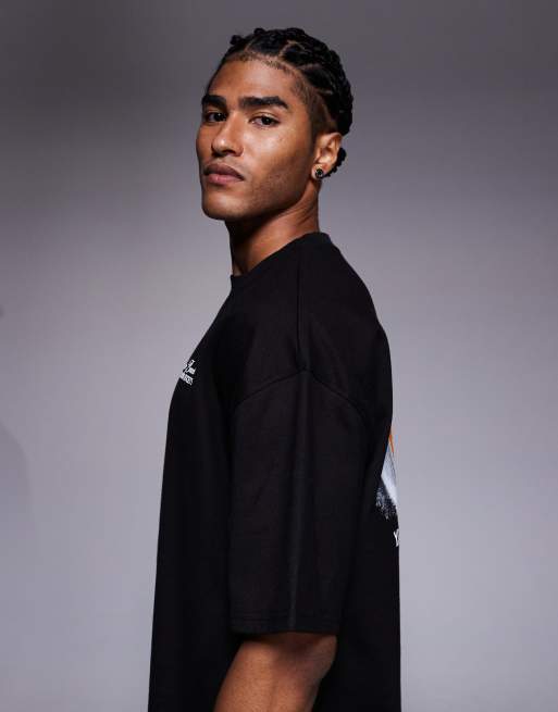 River Island 'yacht club society' oversized t-shirt in black, 4 of 5