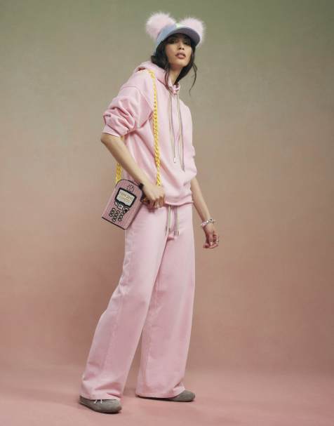 River Island Year zero embellished cord joggers in pink - view 1