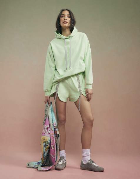 River Island Year zero embellished shorts in green