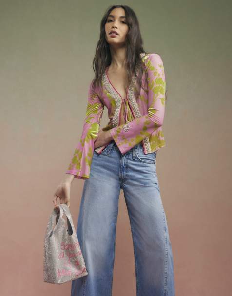 River Island Year zero floral tie front cover up in pink - view 1