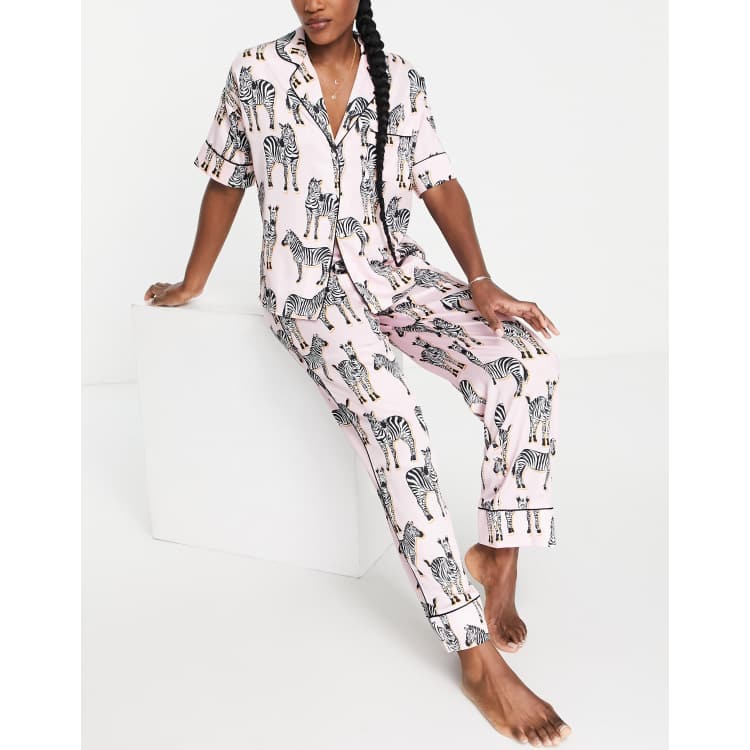 Zebra print pajama discount set