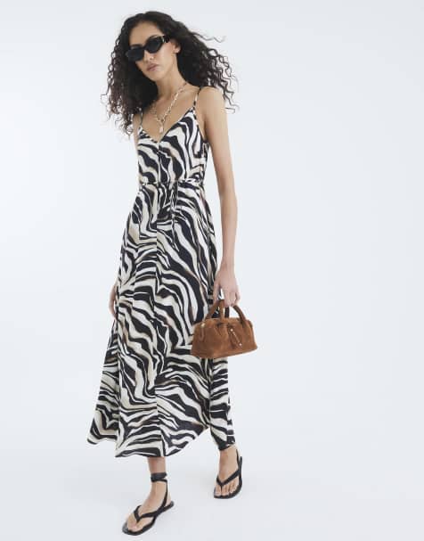 River Island Zebra print sleeveless maxi dress in black - view 1