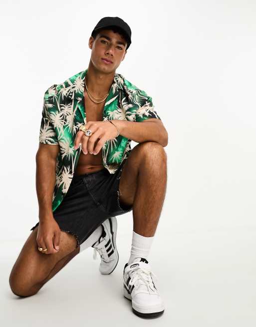 River Island – Zielona koszula we wzór w palmy, 4 z 4