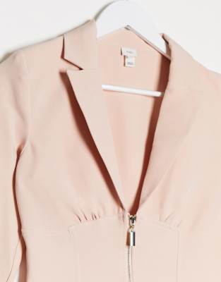 river island pink blazer dress