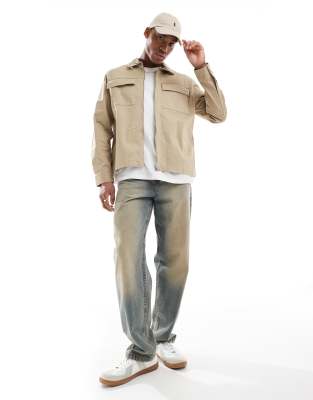 RIVER ISLAND ZIP FRONT OVER SHIRT