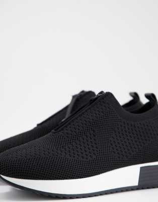 black zip up trainers