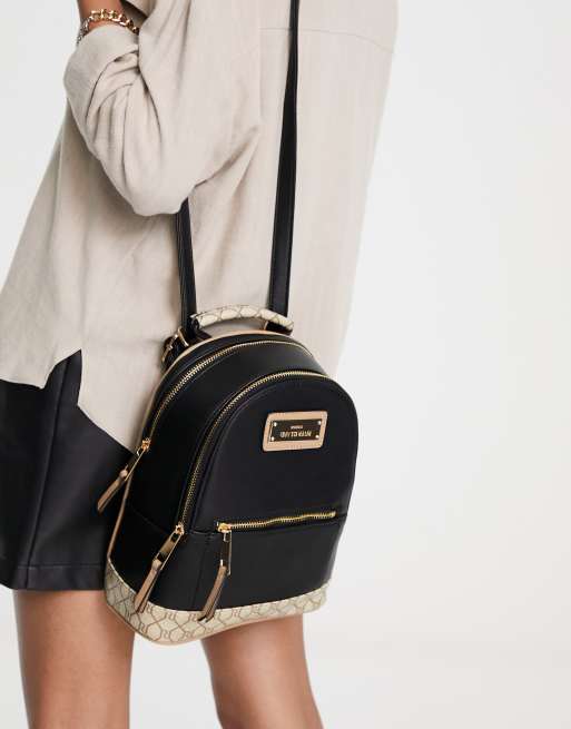 River island store backpack black