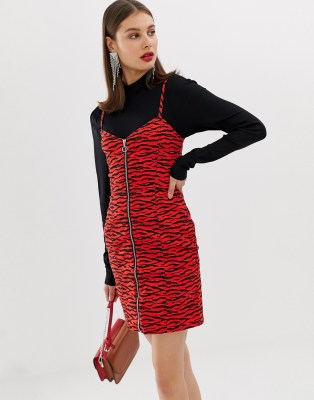river island red leopard print top