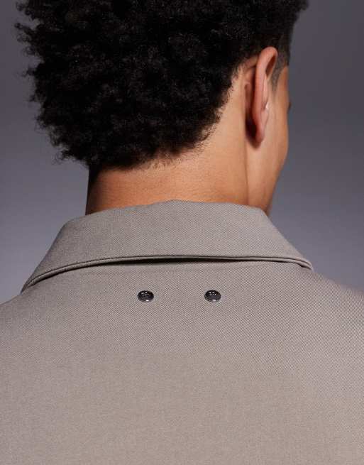 River Island zip up Harrington jacket in stone, 4 of 5