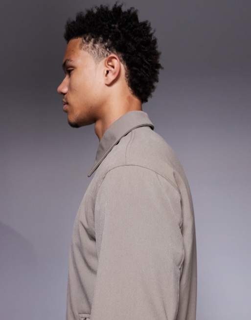 River Island zip up Harrington jacket in stone, 5 of 5