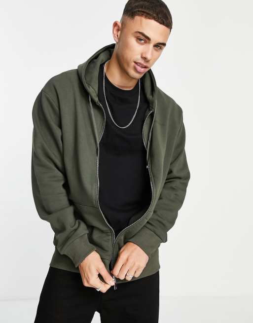 River Island zip up hoodie in green