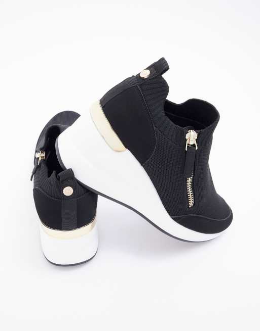 Slip on best sale wedge trainers