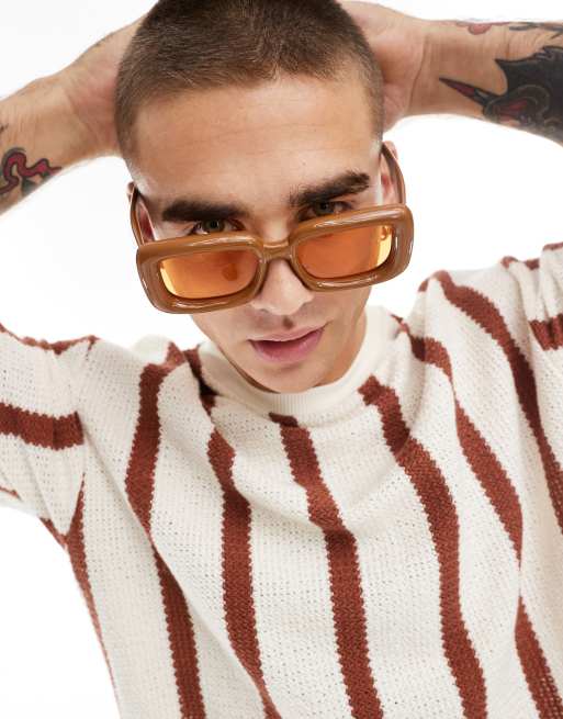 River Island - Zonnebril met bol montuur in oranje, 2 van 4