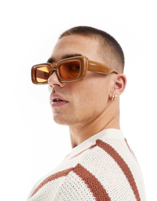 River Island - Zonnebril met bol montuur in oranje, 3 van 4
