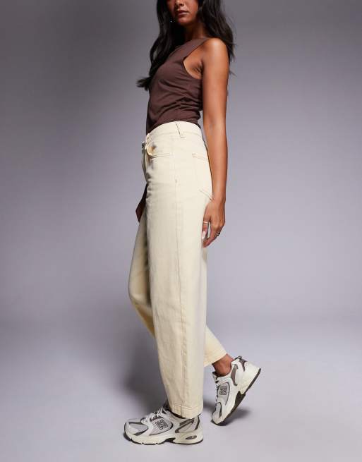 River Island – Żółte jeansy z baryłkowymi nogawkami i wysokim stanem, 3 z 5