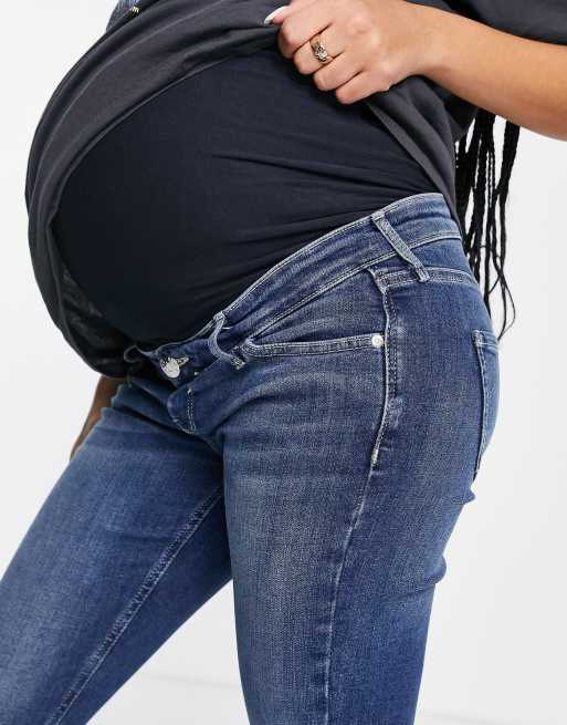 River Island - Zwangerschapskleding - Jeans met rechte pijpen in middenblauw, 3 van 4